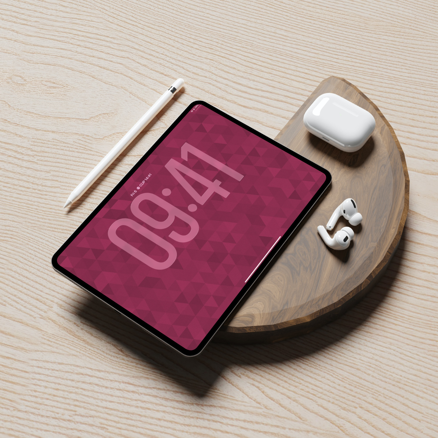 Ruby Facet Diamond | Minimalist Wallpaper Set for iPhone iPad and Mac (T-025)