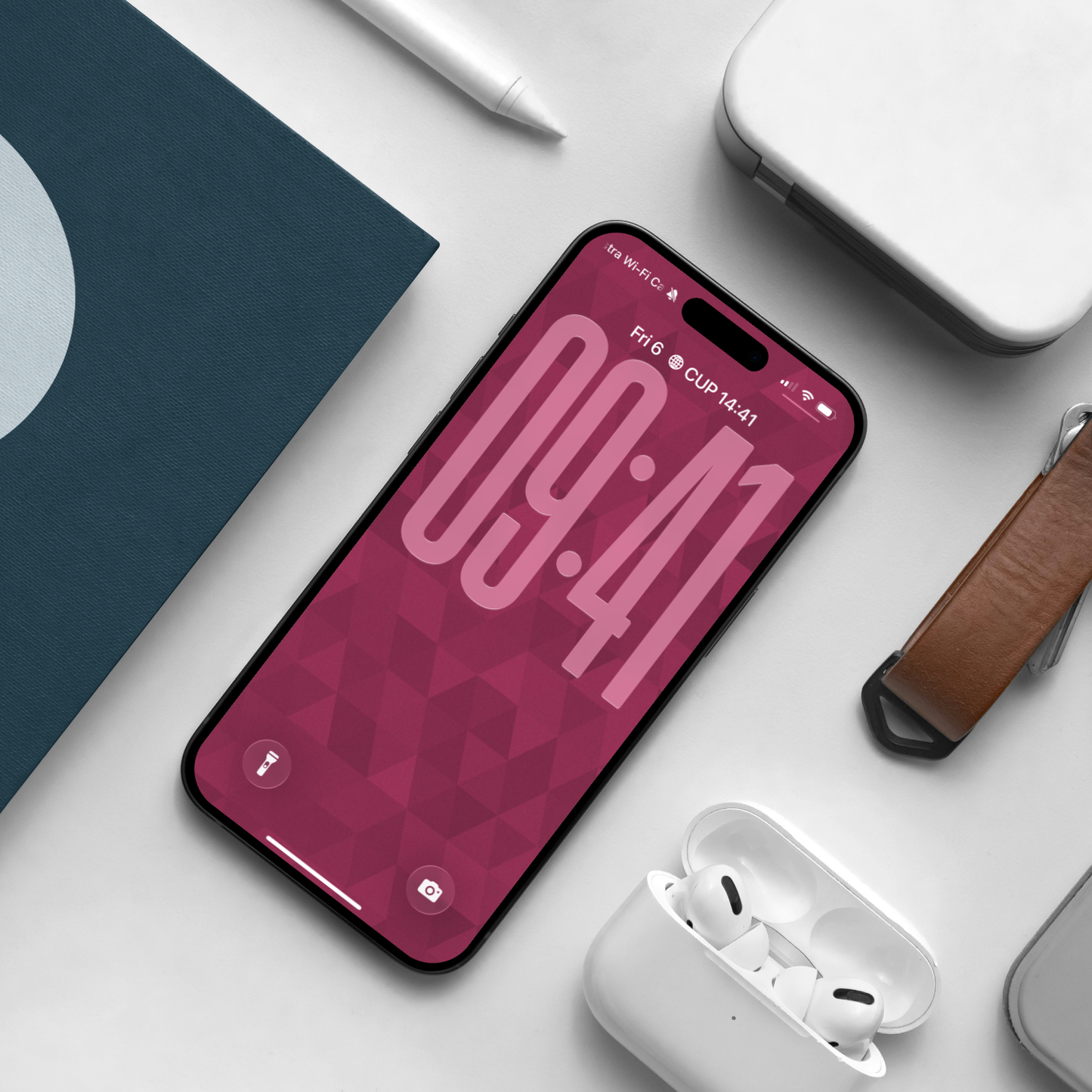 Ruby Facet Diamond | Minimalist Wallpaper Set for iPhone iPad and Mac (T-025)