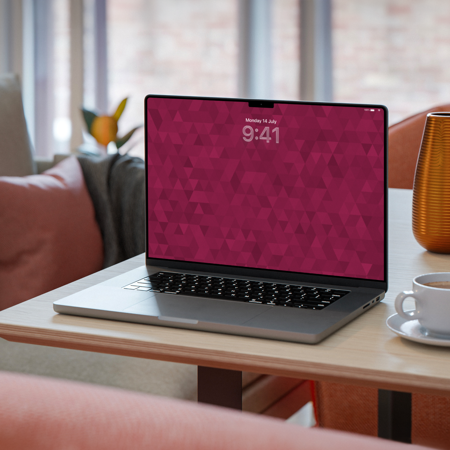 Ruby Facet Diamond | Minimalist Wallpaper Set for iPhone iPad and Mac (T-025)