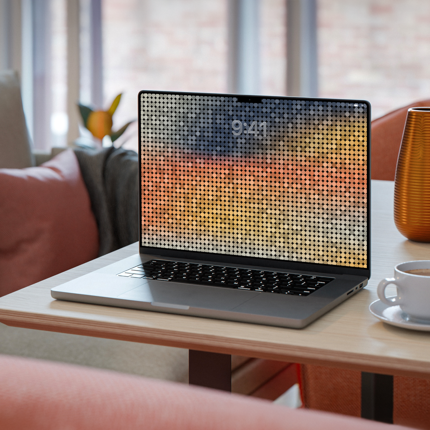 Pixelated Sunset Gradient | Minimalist Wallpaper Set for iPhone iPad and Mac (T-027)