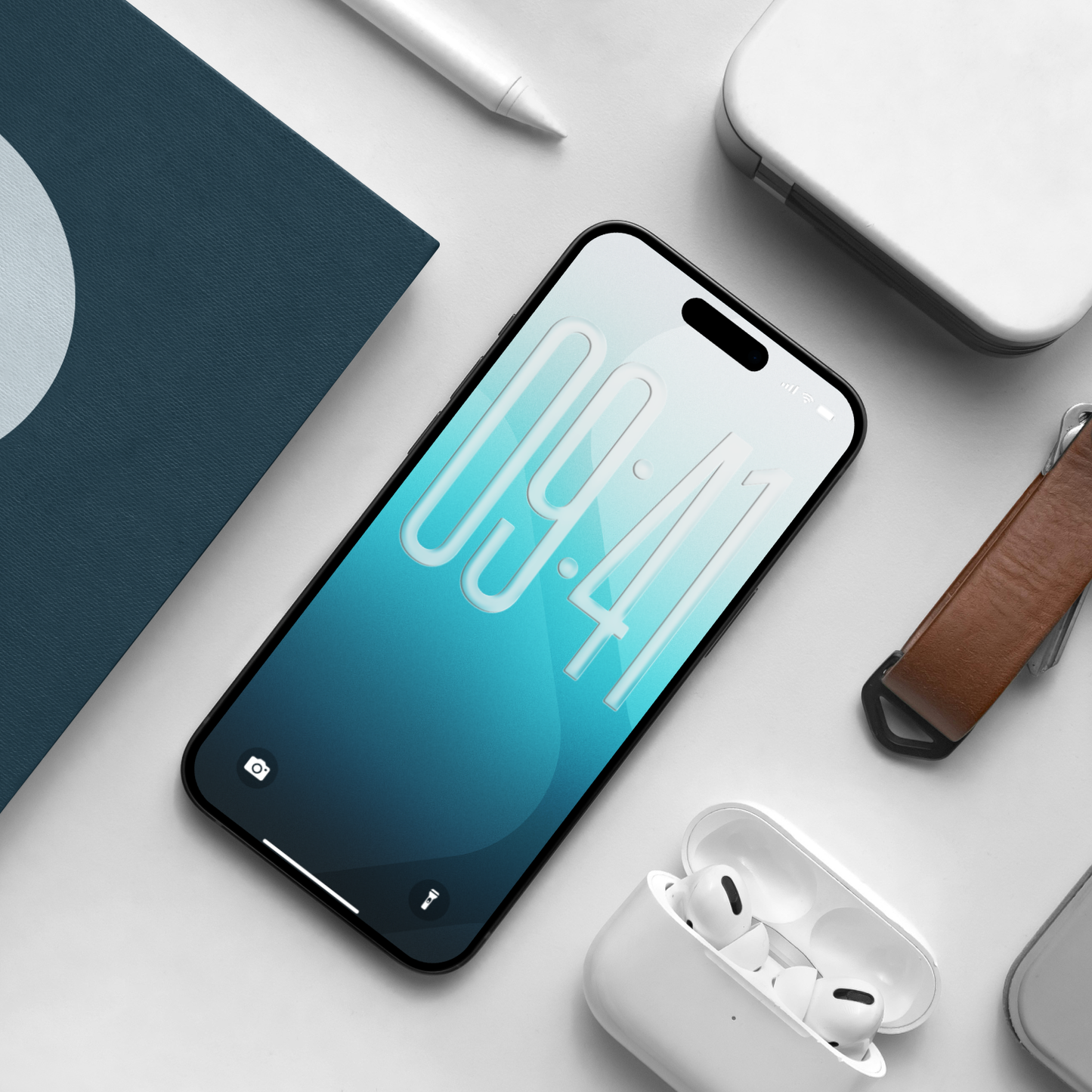 Glacier Blue | Minimalist Wallpaper Set for iPhone iPad and Mac (T-028)