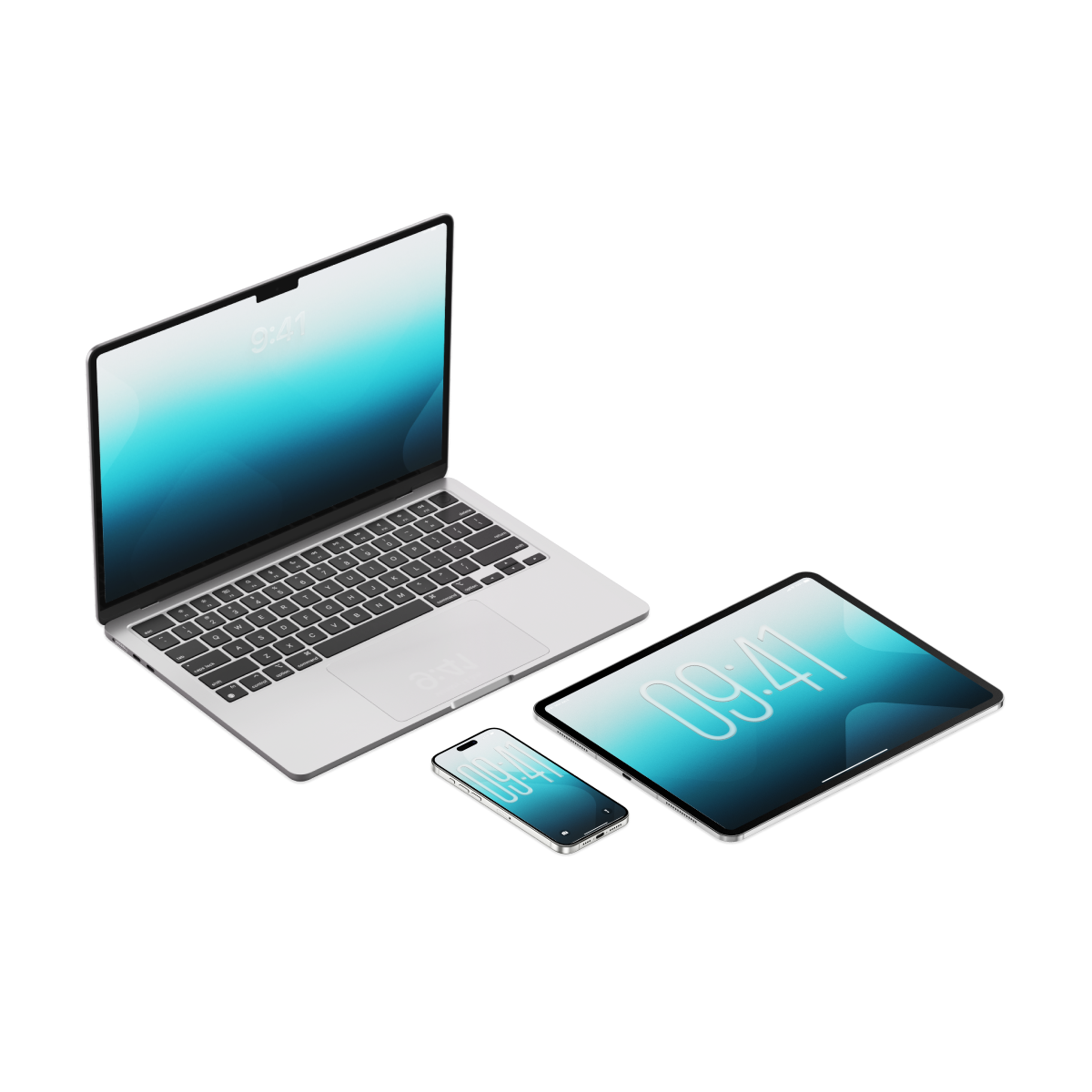 Glacier Blue | Minimalist Wallpaper Set for iPhone iPad and Mac (T-028)