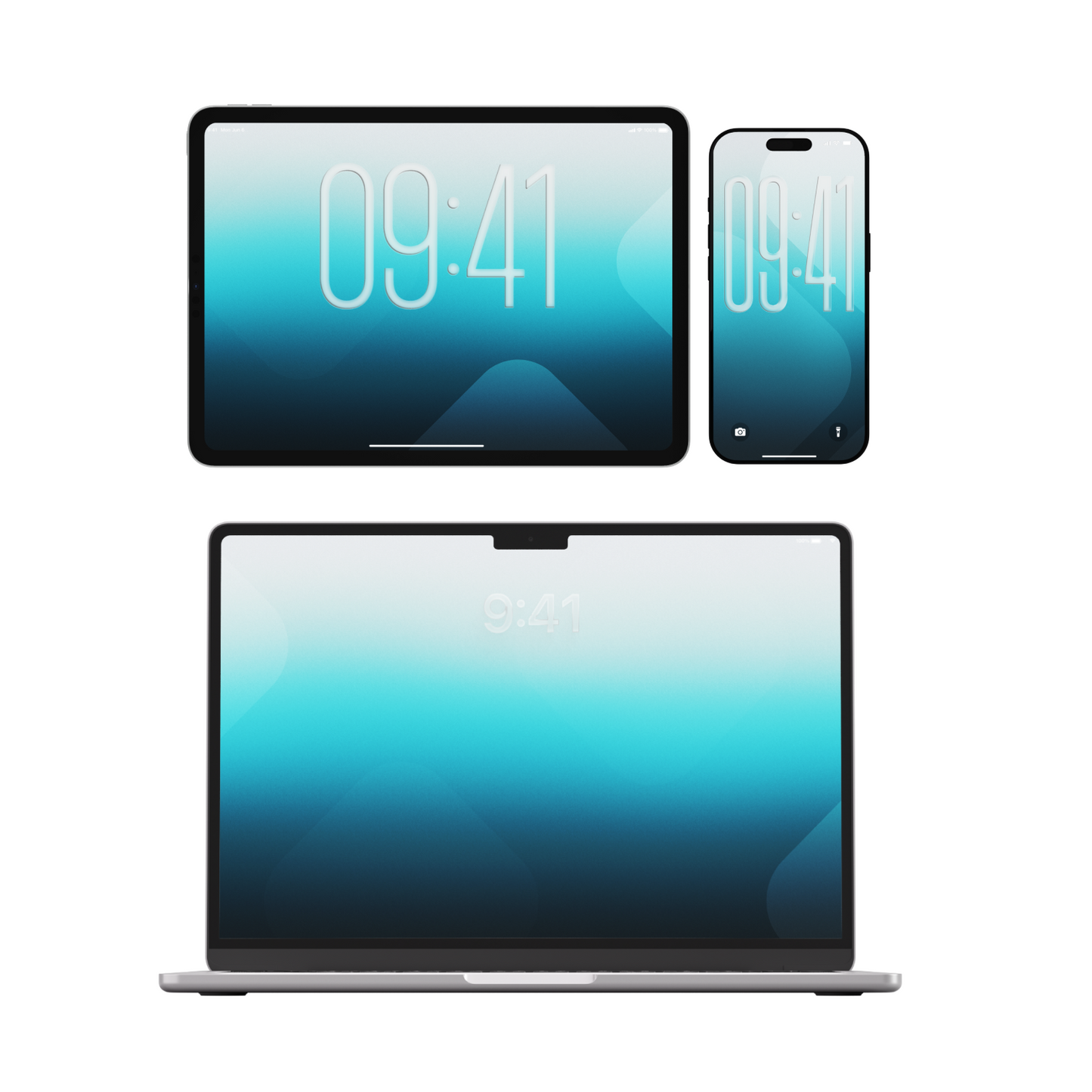 Glacier Blue | Minimalist Wallpaper Set for iPhone iPad and Mac (T-028)