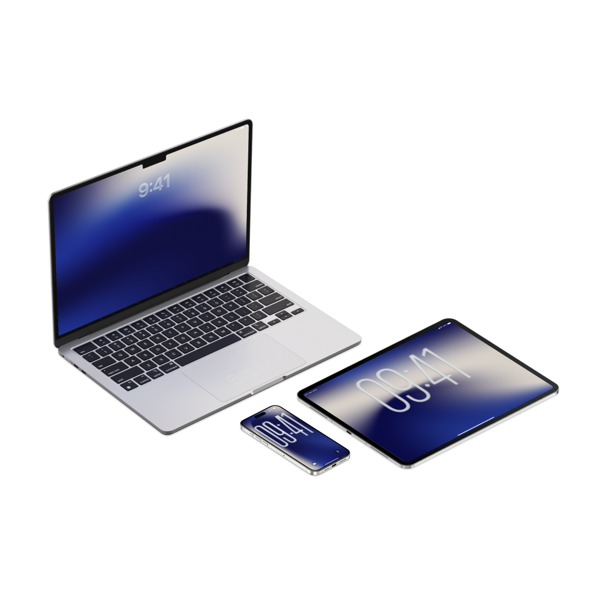 Midnight Tide | Blue Wallpaper Set for iPhone iPad and Mac (T-029)