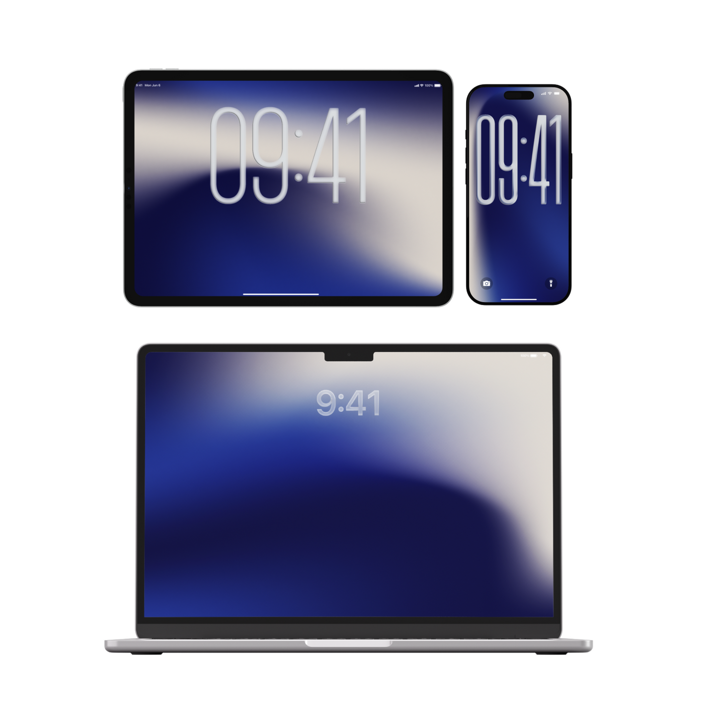 Midnight Tide | Blue Wallpaper Set for iPhone iPad and Mac (T-029)
