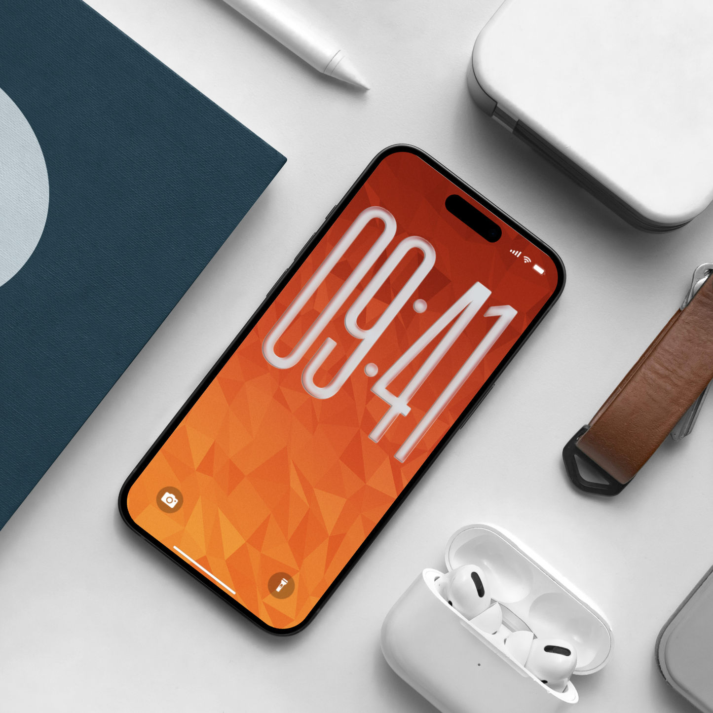 Amber Mesh | Minimalist Wallpaper Set for iPhone iPad and Mac (T-030)