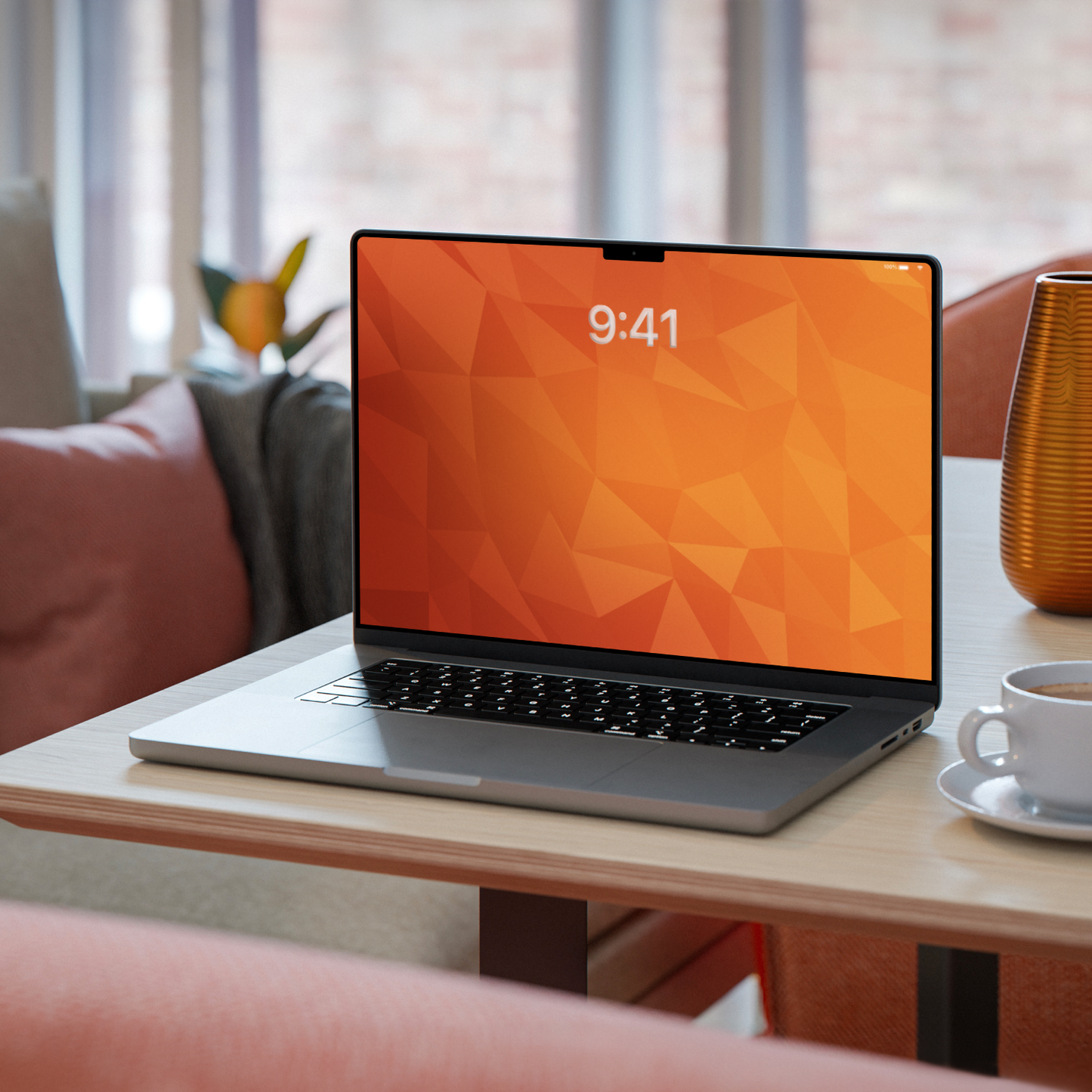 Amber Mesh | Minimalist Wallpaper Set for iPhone iPad and Mac (T-030)