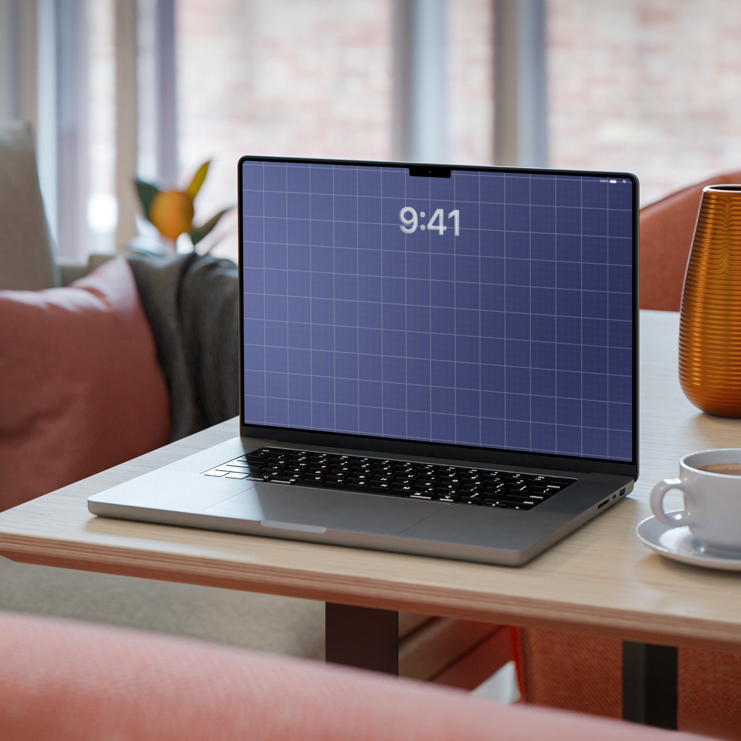 Blueprint Grid | Clean Wallpaper Set for iPhone iPad and Mac (T-031)