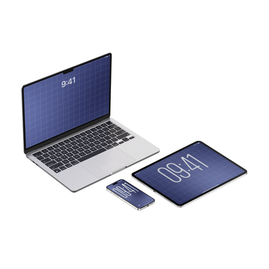 Blueprint Grid | Clean Wallpaper Set for iPhone iPad and Mac (T-031)