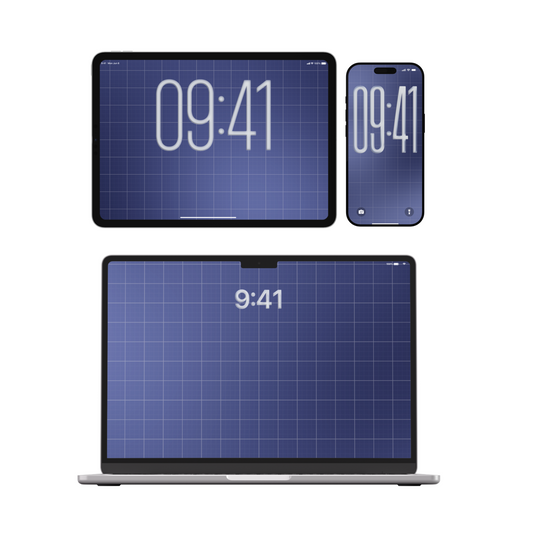 Blueprint Grid | Clean Wallpaper Set for iPhone iPad and Mac (T-031)