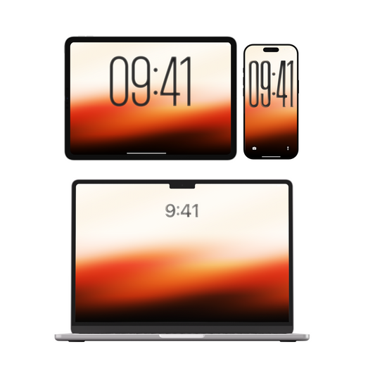 Horizon Sunset | Golden Wallpaper Set for iPhone iPad and Mac (T-032)