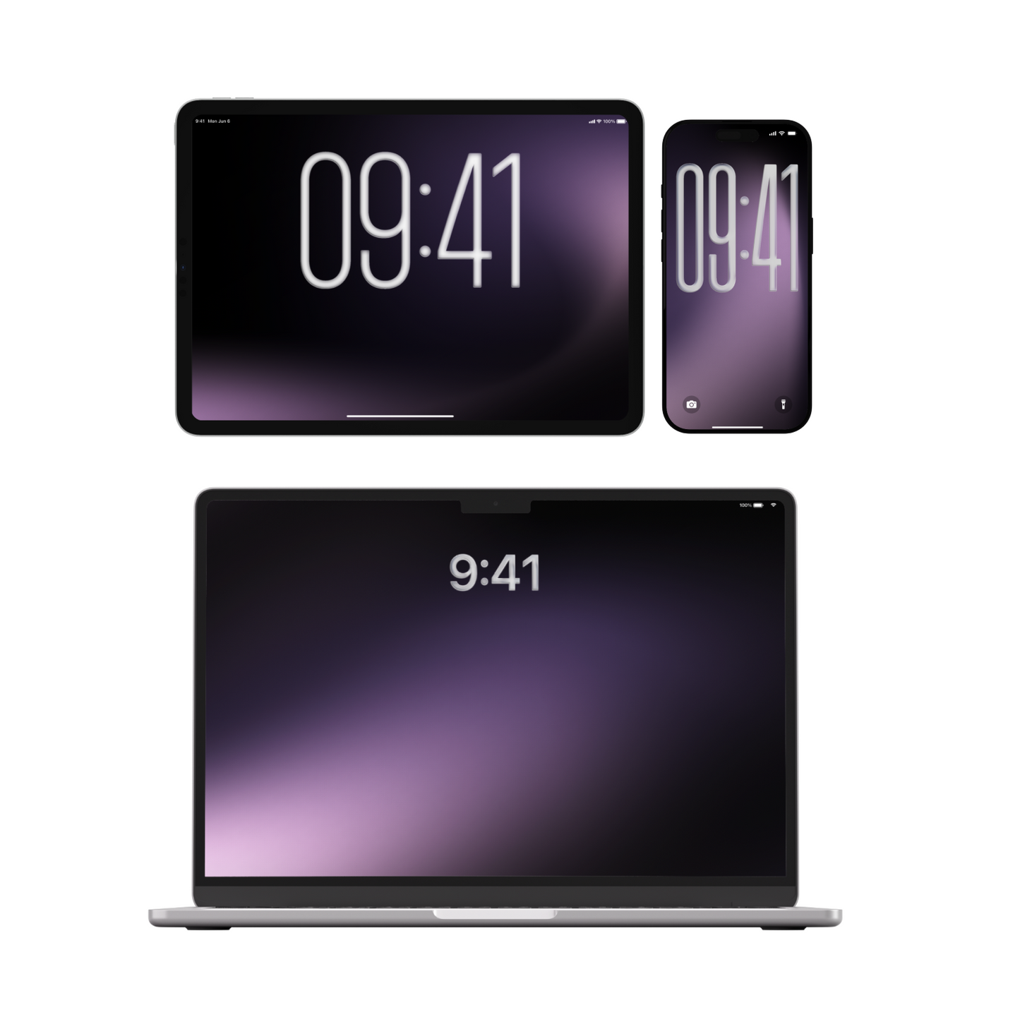 Violet Noir | Dark Purple Wallpaper Set for iPhone iPad and Mac (T-033)