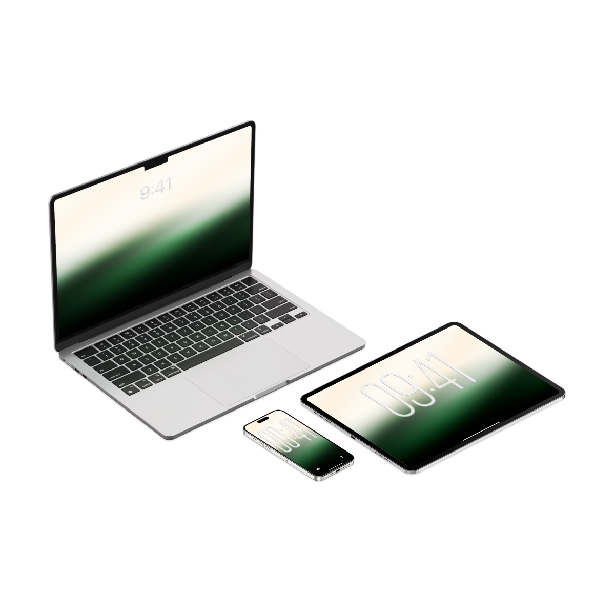 Forest Mist | Green Wallpaper Set for iPhone iPad and Mac (T-034)