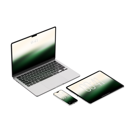 Forest Mist | Green Wallpaper Set for iPhone iPad and Mac (T-034)