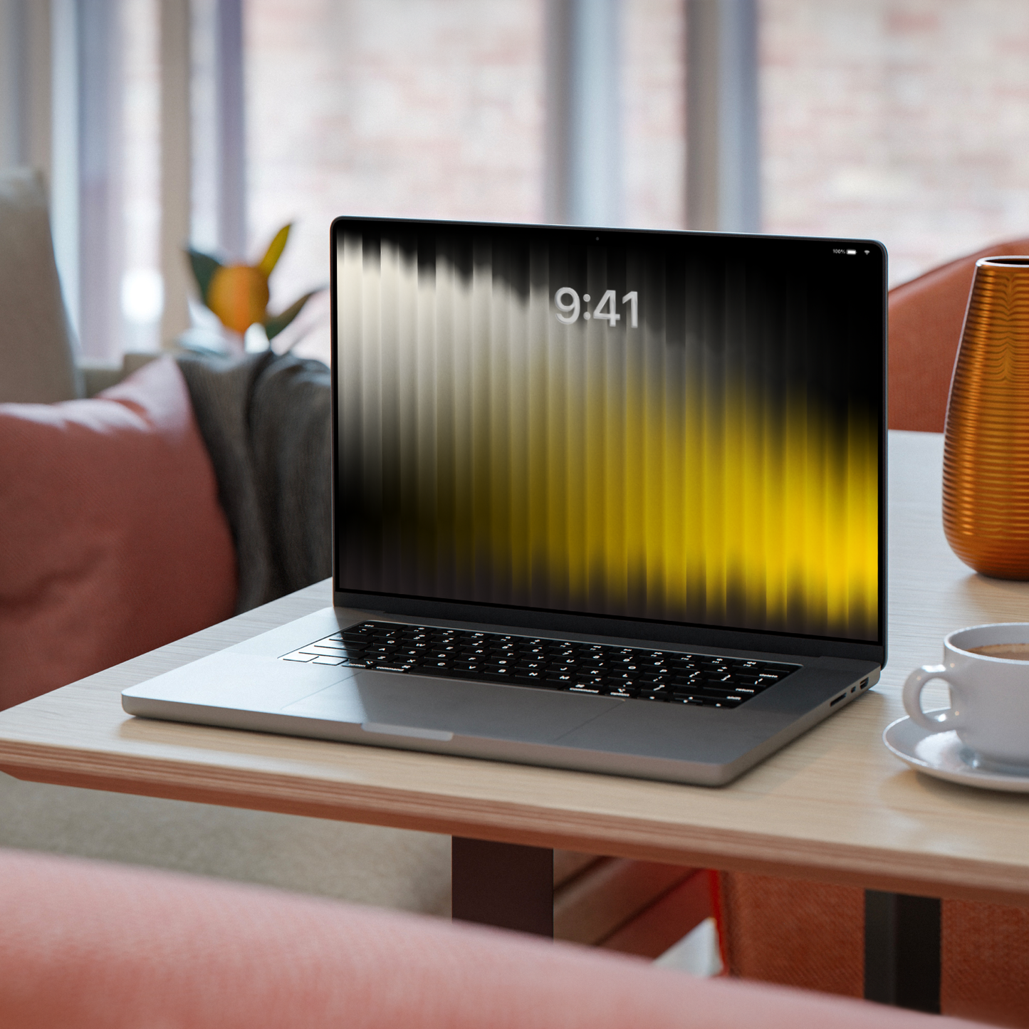 Golden Fractal | Bright Wallpaper Set for iPhone iPad and Mac (T-037)