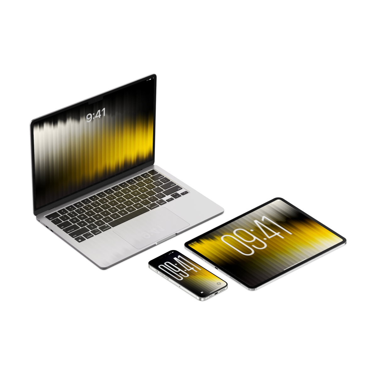 Golden Fractal | Bright Wallpaper Set for iPhone iPad and Mac (T-037)