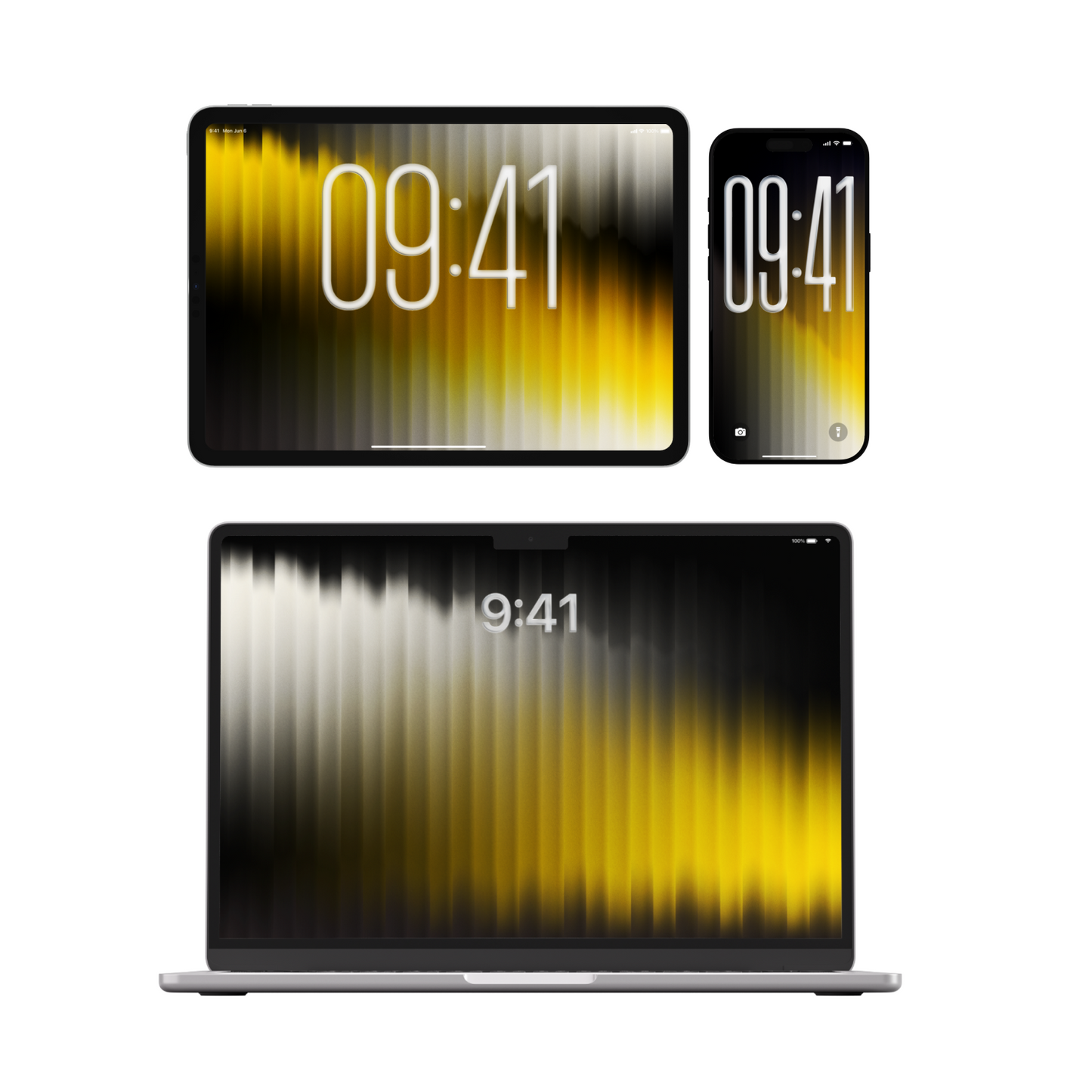 Golden Fractal | Bright Wallpaper Set for iPhone iPad and Mac (T-037)
