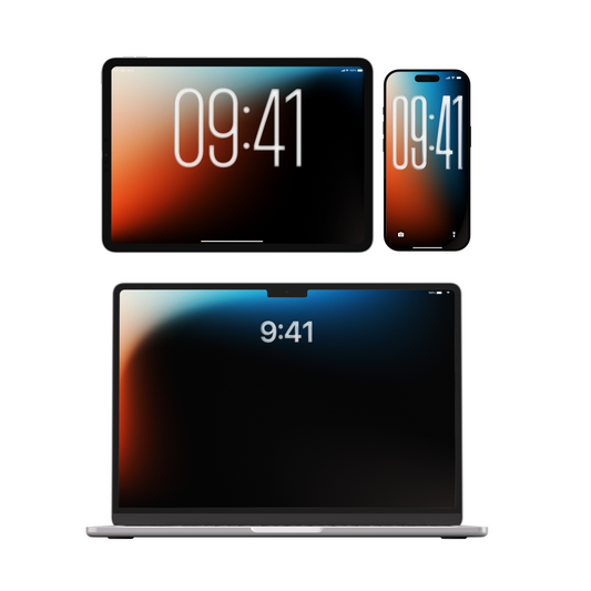 Ember & Ice | Dark Wallpaper Set for iPhone iPad and Mac (T-038)