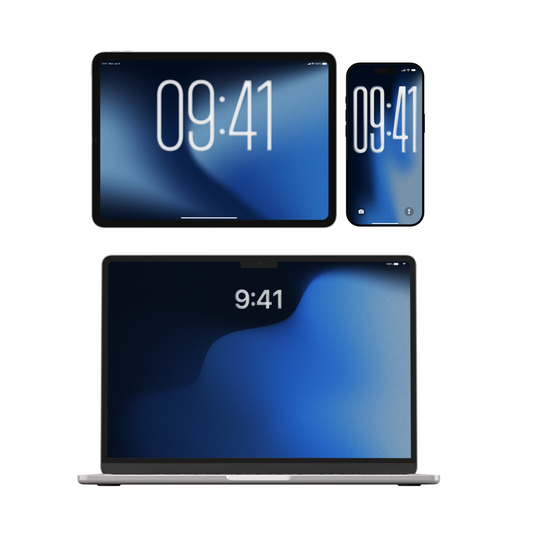 Deep Current | Dark Blue Wallpaper Set for iPhone iPad and Mac (T-039)