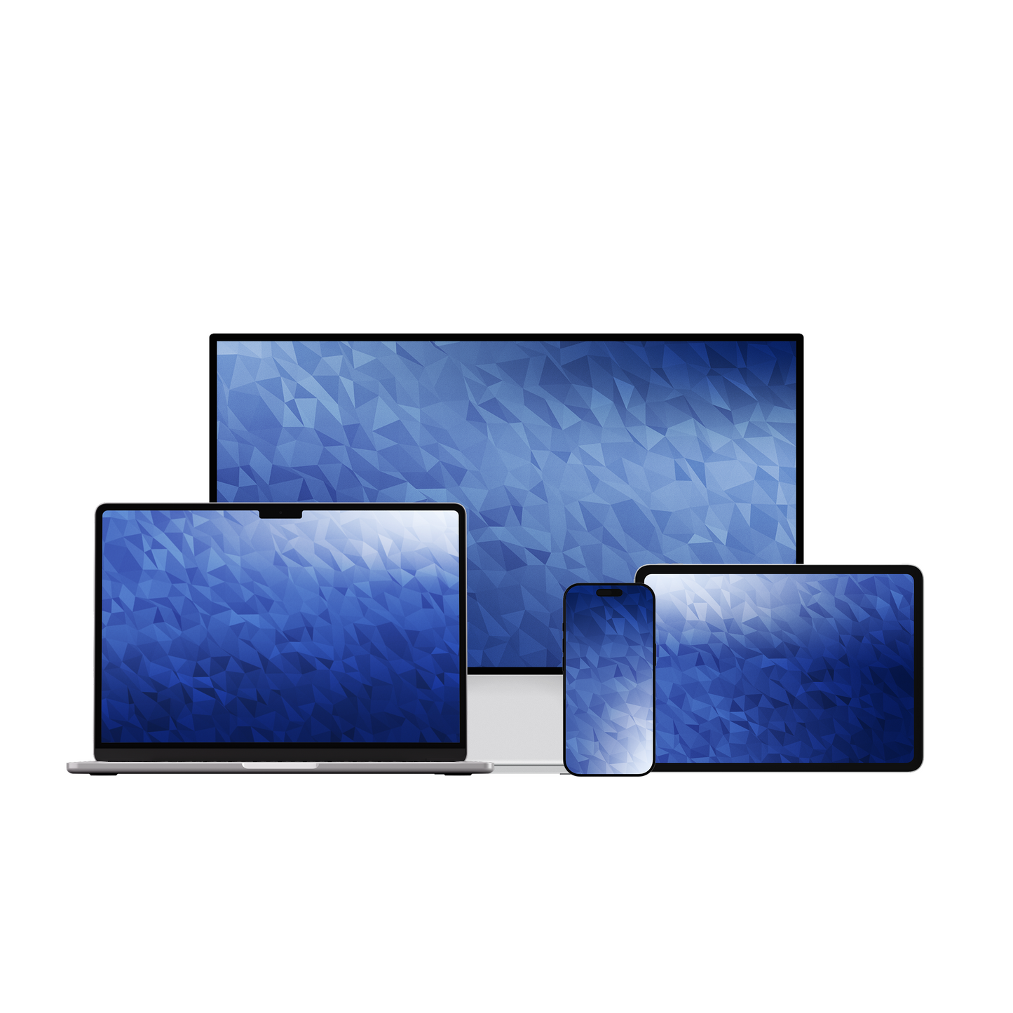 Sapphire Shatter | Blue Wallpaper Set for iPhone iPad Mac and XDR Display (T-044)