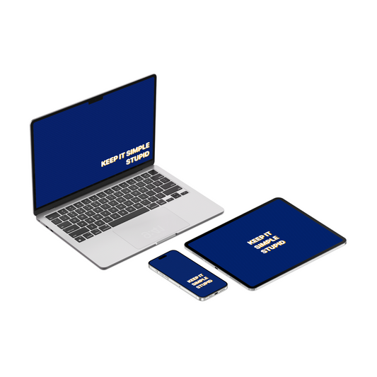 Blue Typo | Premium Wallpaper Set for iPhone iPad and Mac (T-054)