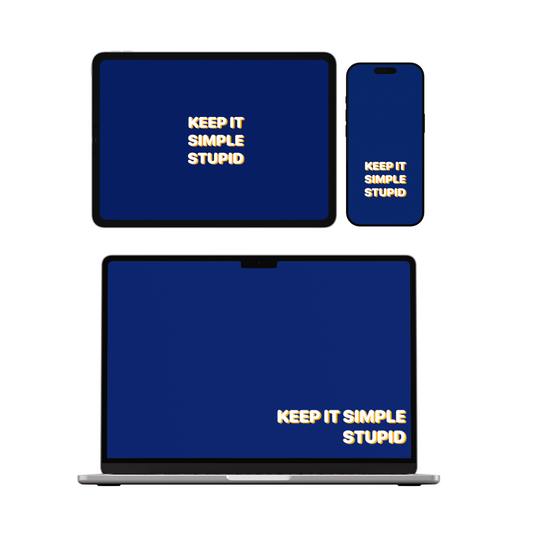 Blue Typo | Premium Wallpaper Set for iPhone iPad and Mac (T-054)