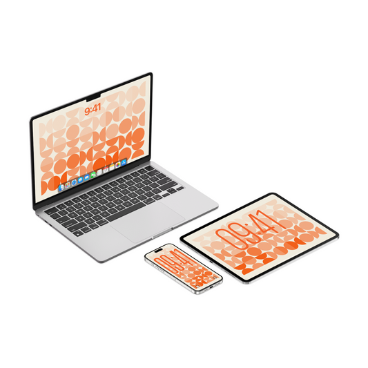 Orange Pottery | Premium Wallpaper Set for iPhone iPad and Mac (T-058)