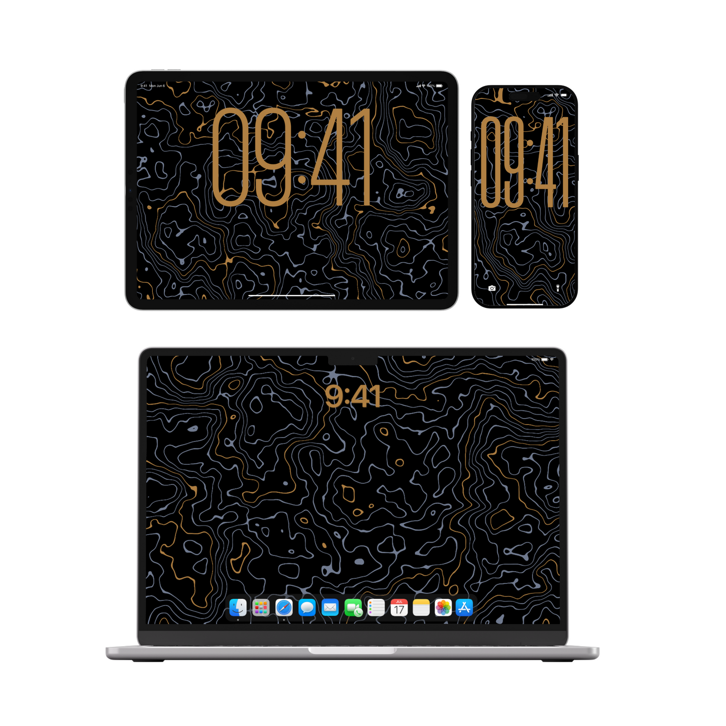 Topo Drift | Premium Wallpaper Set for iPhone iPad and Mac (T-064)
