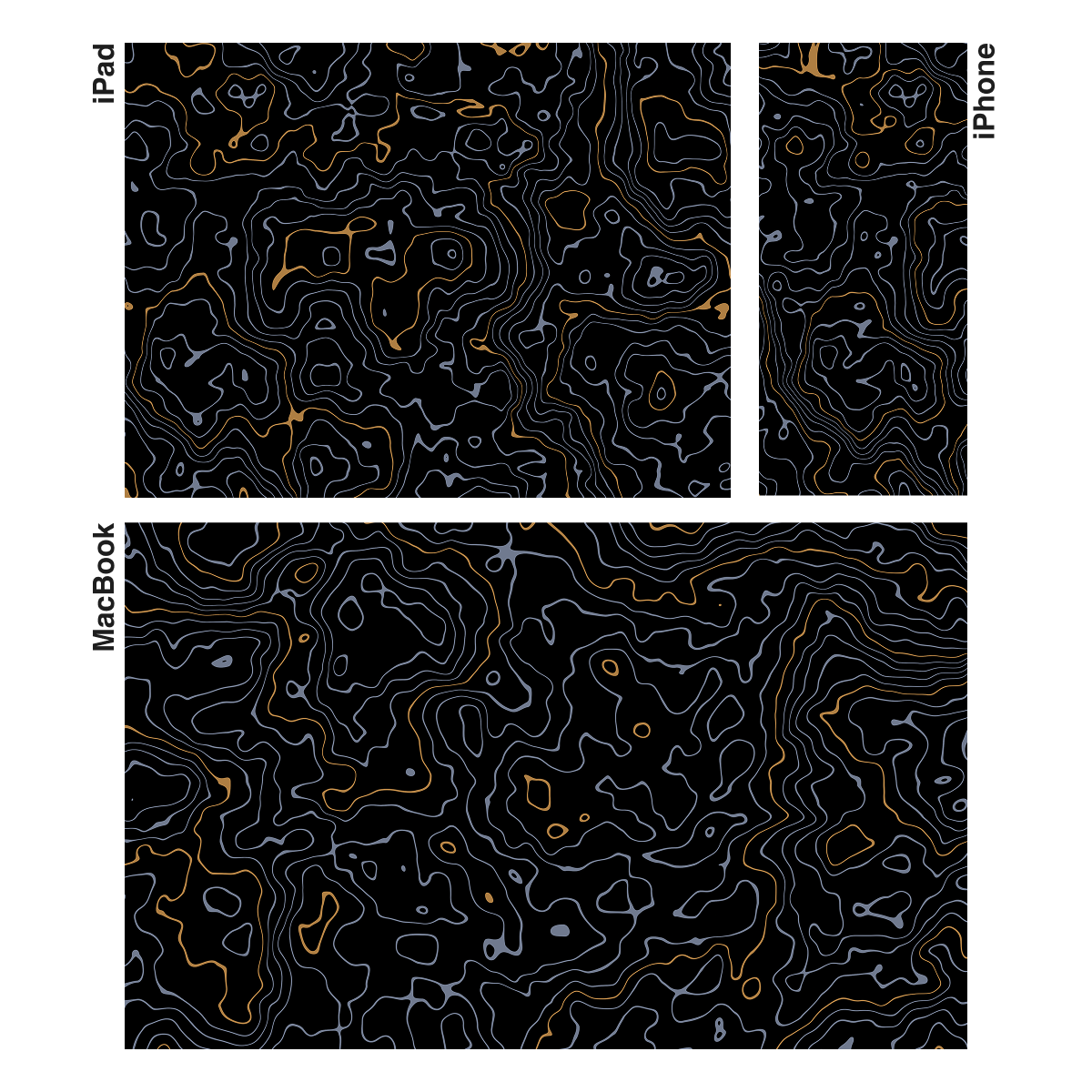 Topo Drift | Premium Wallpaper Set for iPhone iPad and Mac (T-064)