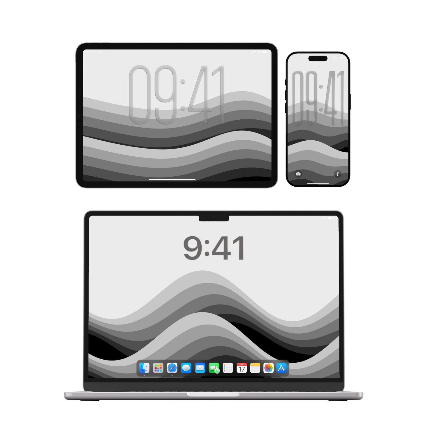 Grey Tide | Premium Wallpaper Set for iPhone iPad and Mac (T-065)
