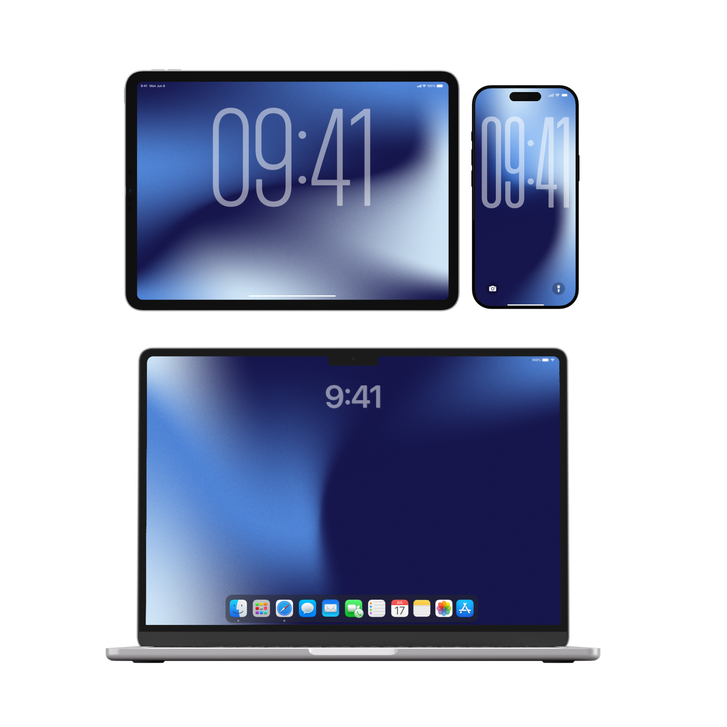 Midnight Blue | Premium Wallpaper Set for iPhone iPad and Mac (T-070)