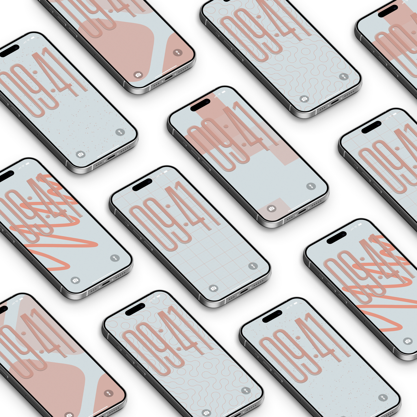Pastel Line Art | Minimalist iPhone Wallpaper Set of 6 (W-054)