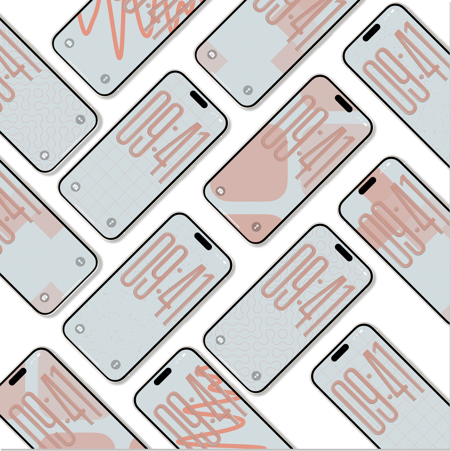 Pastel Line Art | Minimalist iPhone Wallpaper Set of 6 (W-054)