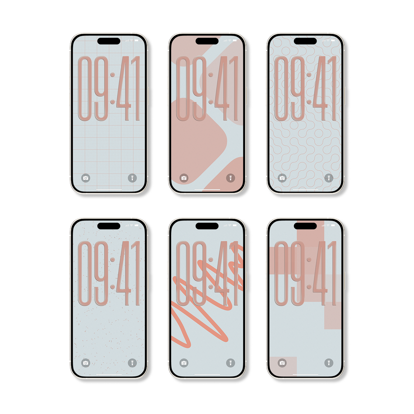 Pastel Line Art | Minimalist iPhone Wallpaper Set of 6 (W-054)