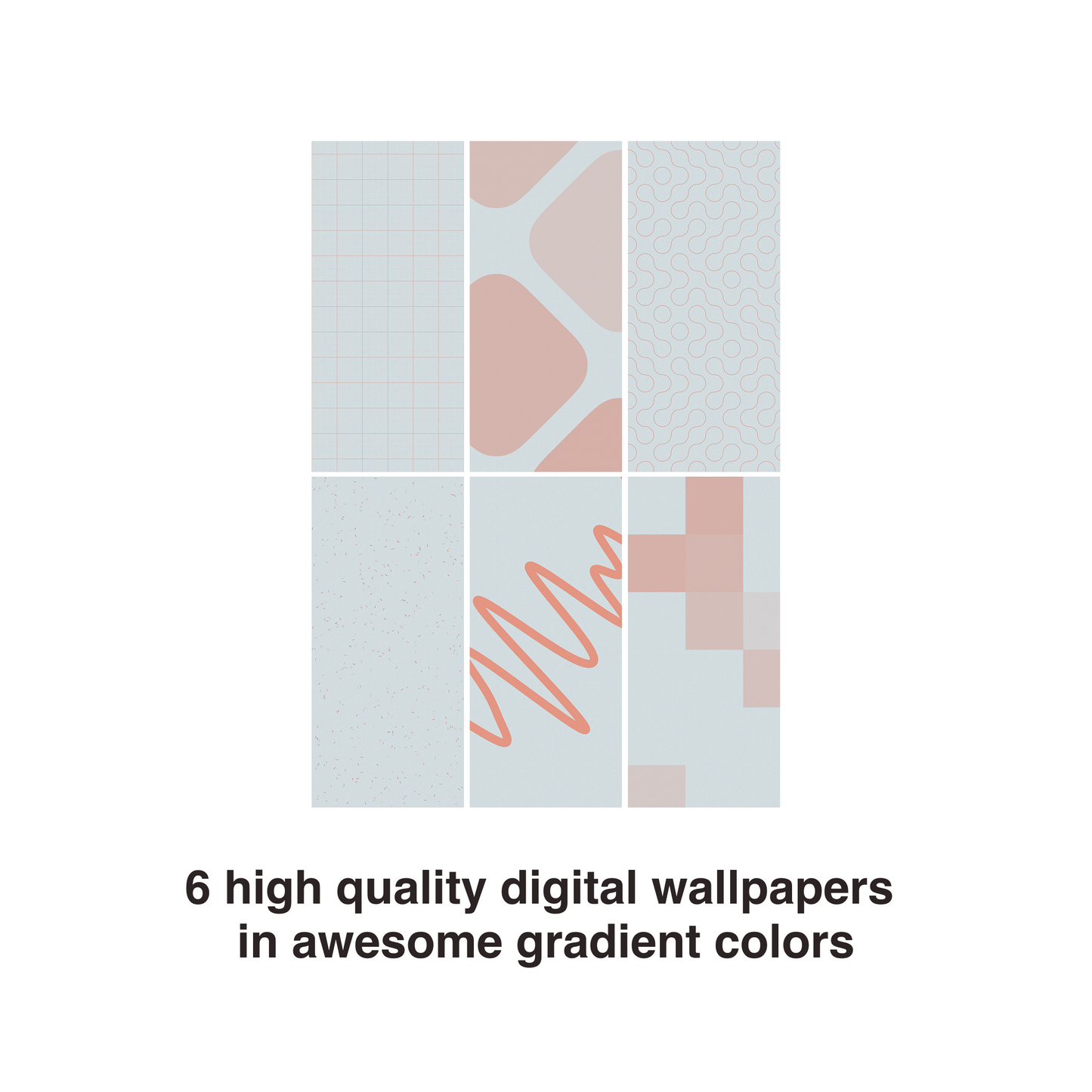 Pastel Line Art | Minimalist iPhone Wallpaper Set of 6 (W-054)