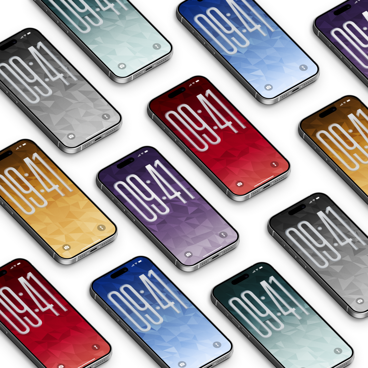 Gradient Poly | Abstract iPhone Wallpaper Set of 6 (W-056)