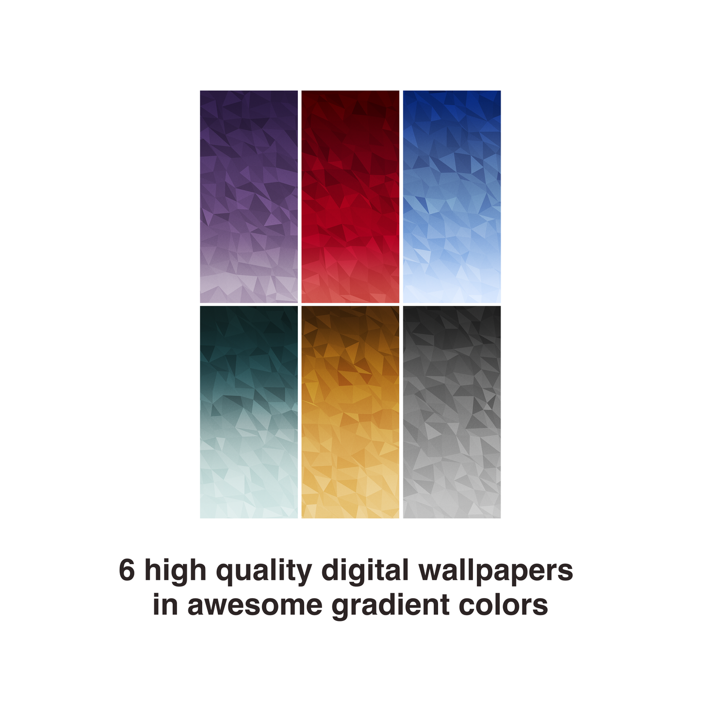 Gradient Poly | Abstract iPhone Wallpaper Set of 6 (W-056)