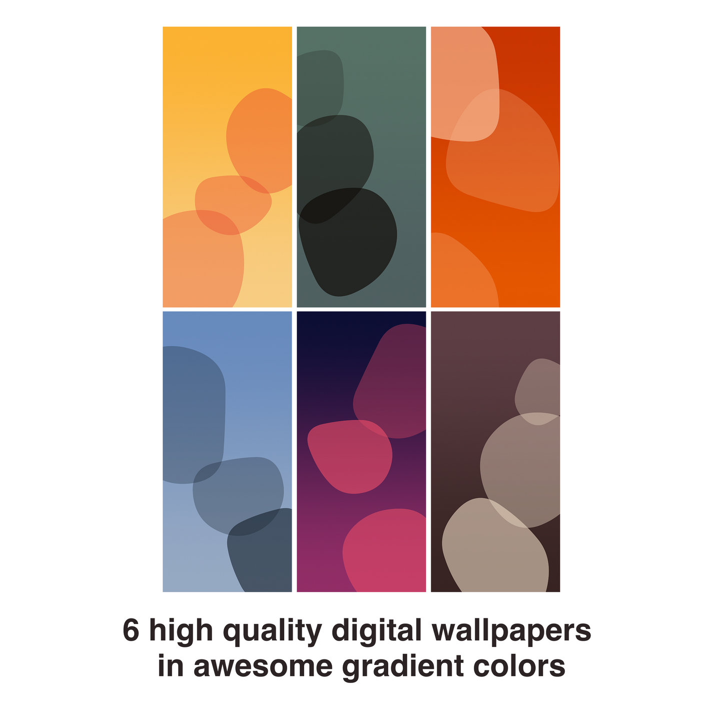 Gradient Blob | Abstract iPhone Wallpaper Set of 6 (W-058)
