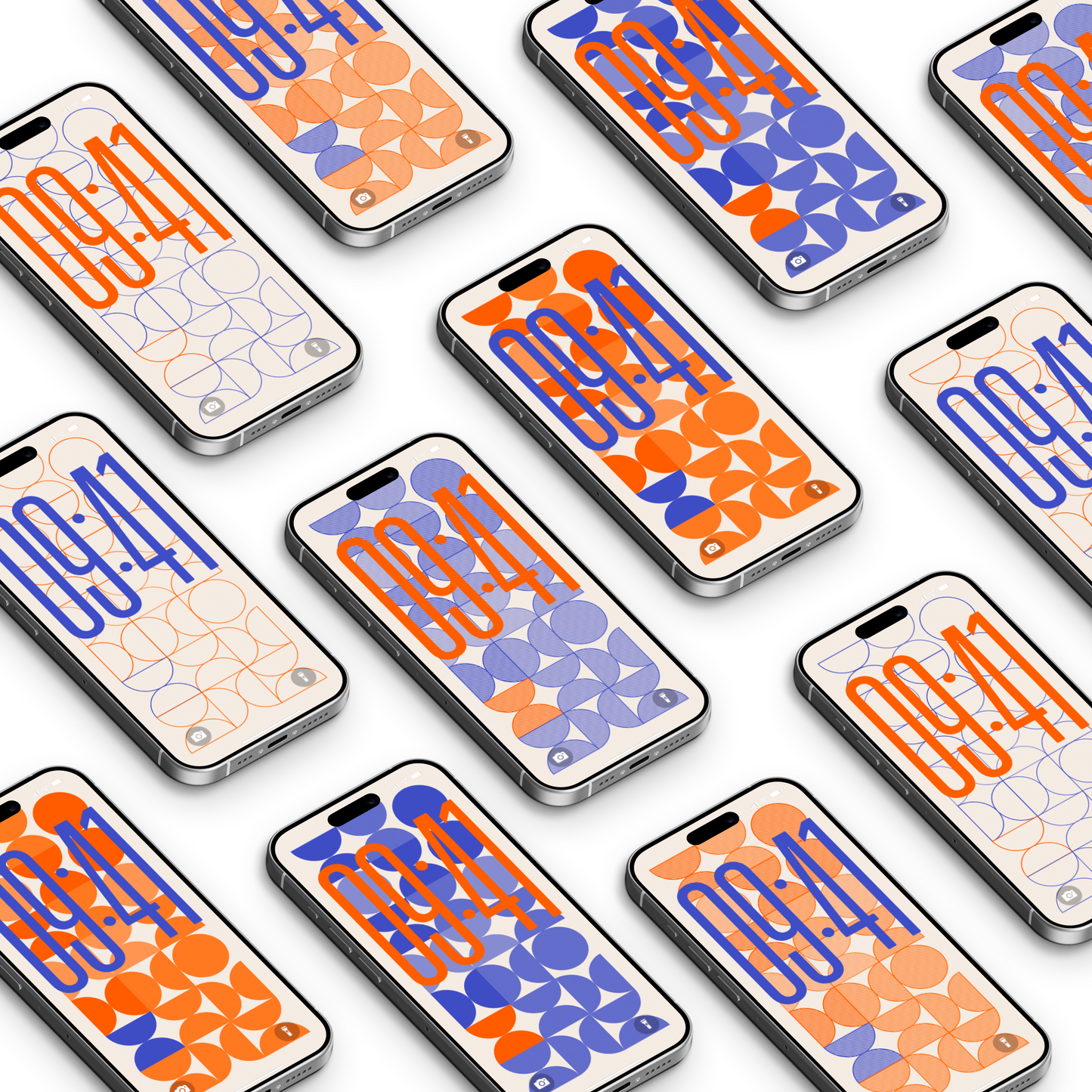 Retro Bauhaus | Abstract iPhone Wallpaper Set of 6 (W-060)