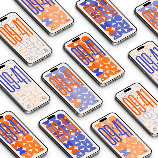 Retro Bauhaus | Abstract iPhone Wallpaper Set of 6 (W-060)