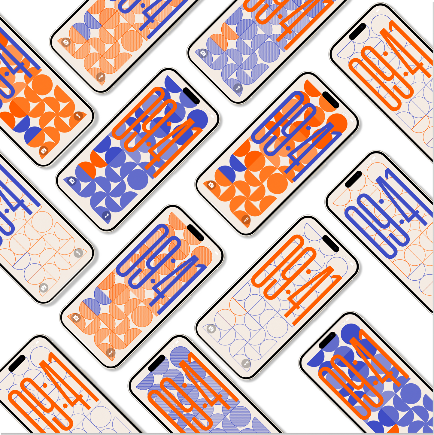 Retro Bauhaus | Abstract iPhone Wallpaper Set of 6 (W-060)