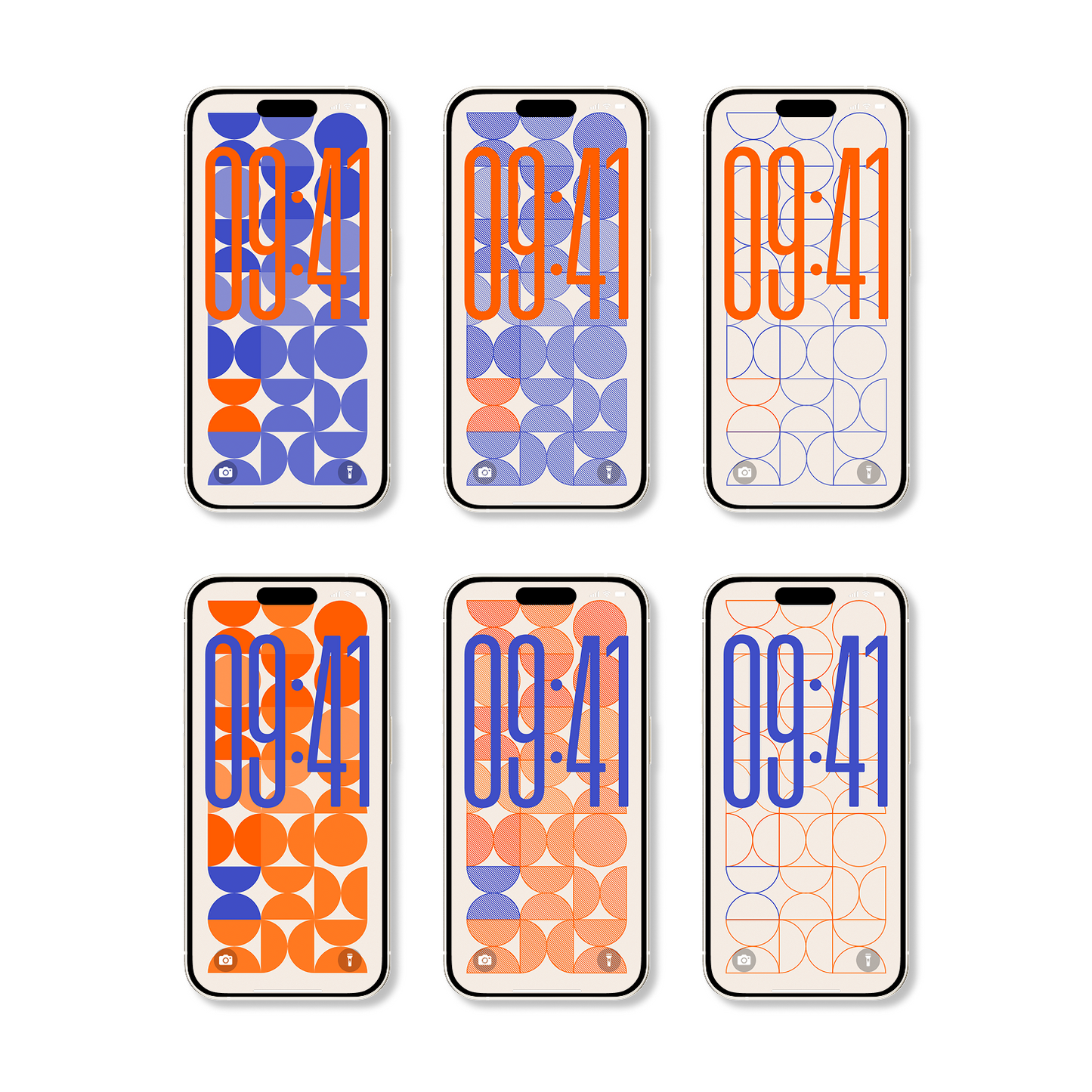 Retro Bauhaus | Abstract iPhone Wallpaper Set of 6 (W-060)