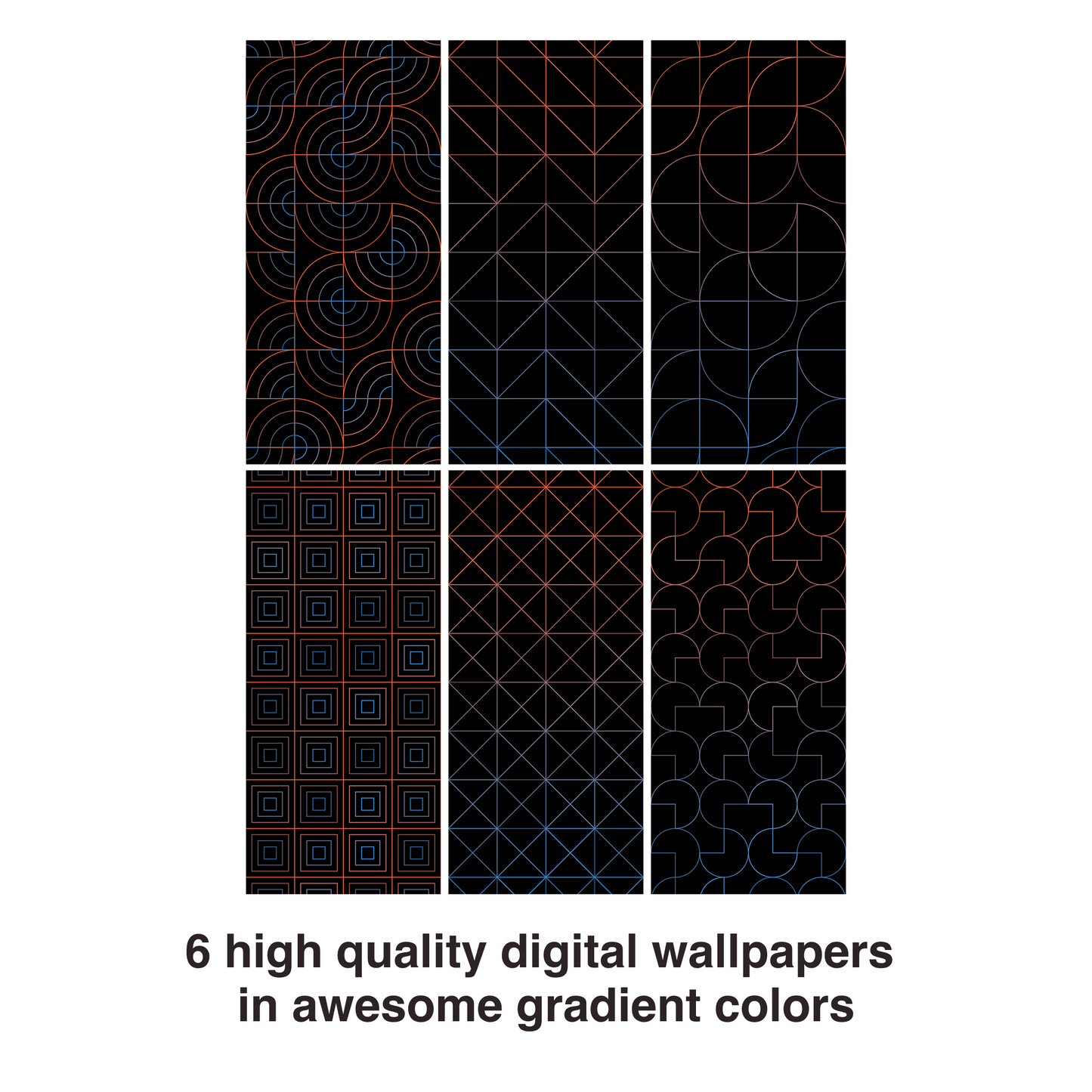 Line Theory | Abstract iPhone Wallpaper Set of 6 (W-062)