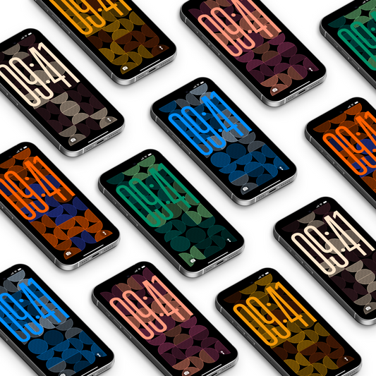 Midnight Mosaic | Abstract iPhone Wallpaper Set of 6 (W-063)