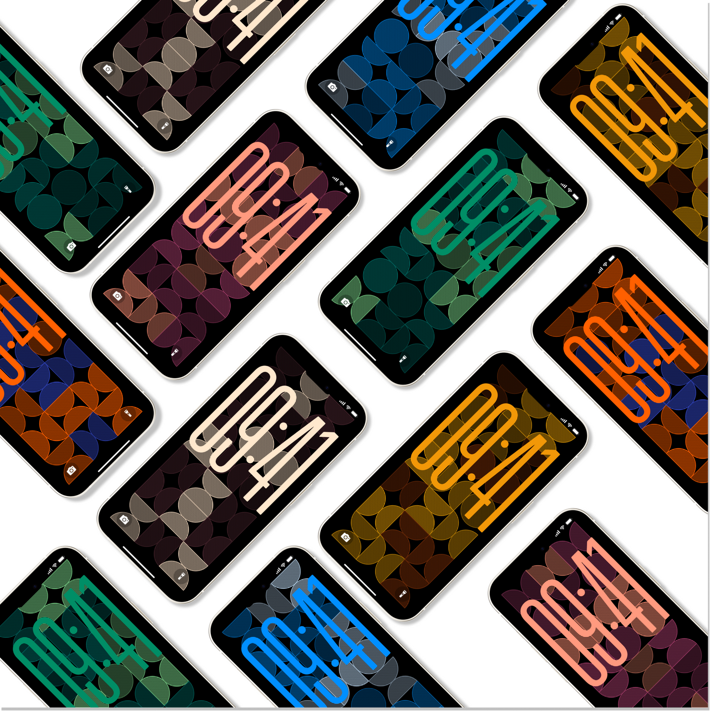 Midnight Mosaic | Abstract iPhone Wallpaper Set of 6 (W-063)