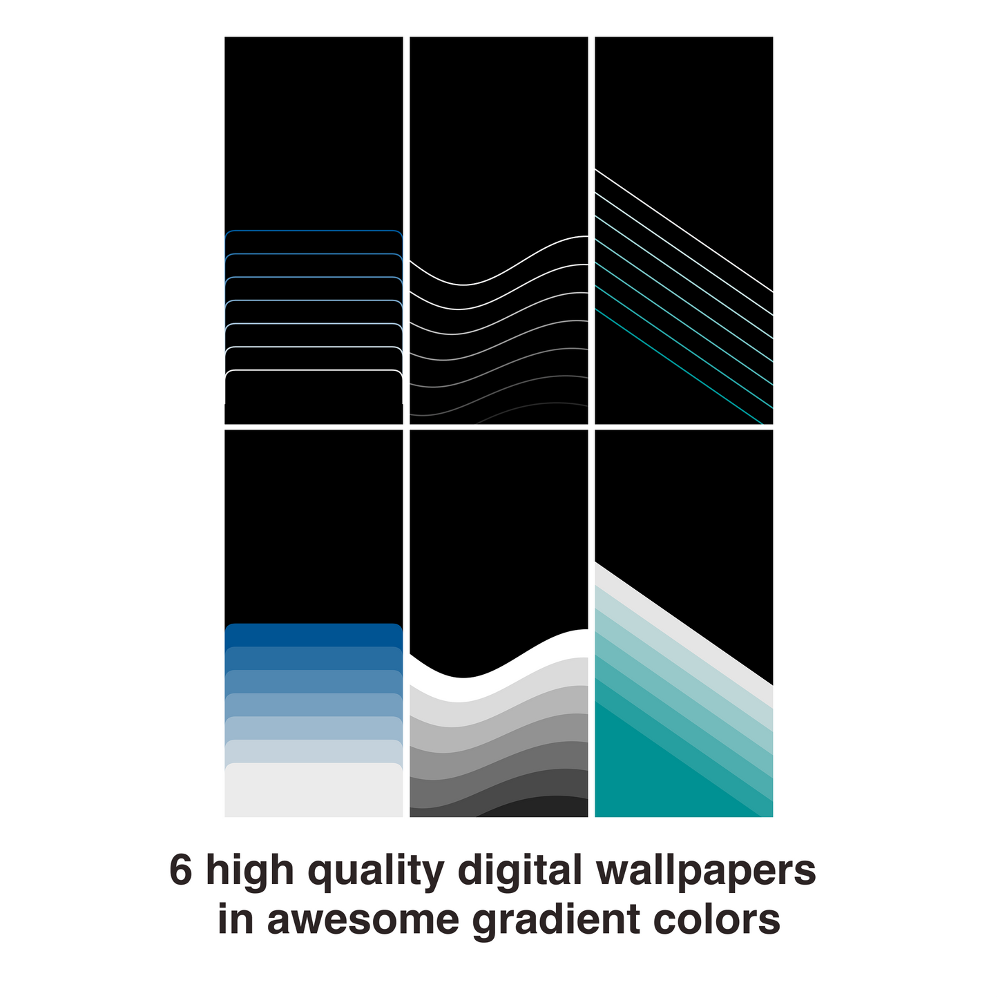 Quiet Lines | Abstract iPhone Wallpaper Set of 6 (W-064)