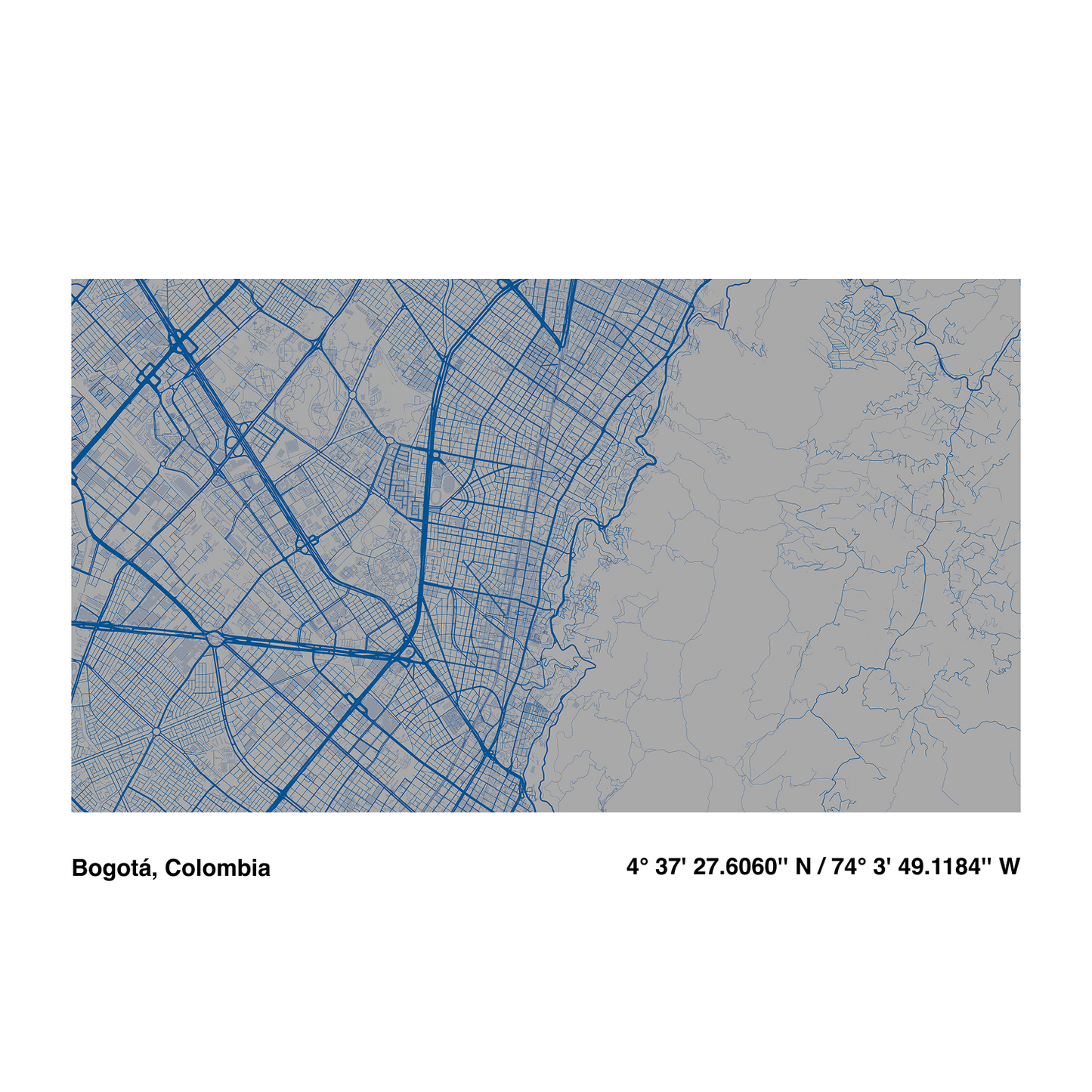 Blue City Line | Premium Map Wallpaper Set (M-003)