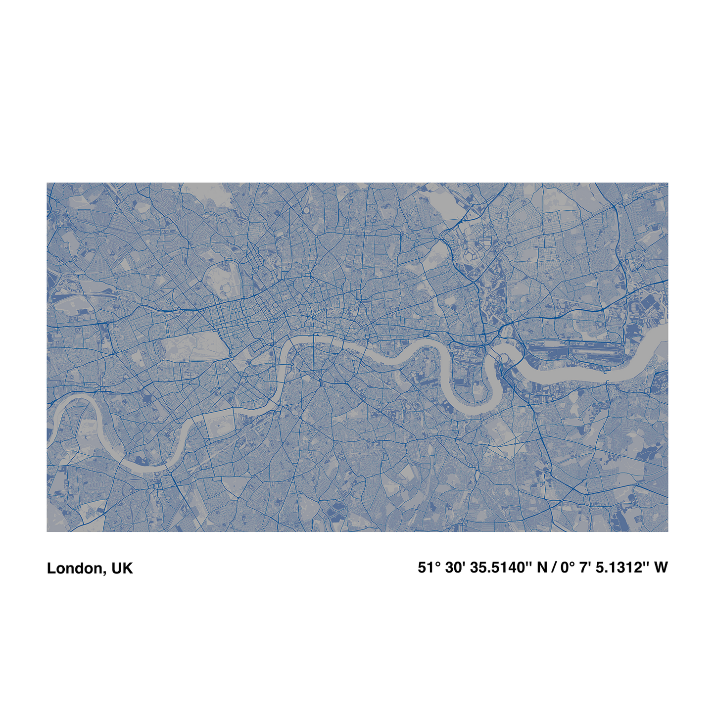 Blue City Line | Premium Map Wallpaper Set (M-003)