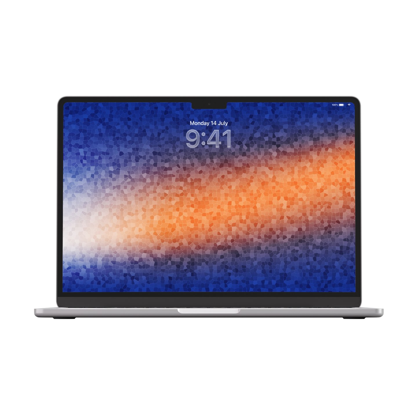 Navy Crystal Orange | Cool Wallpaper Set for iPhone iPad and Mac (T-024)