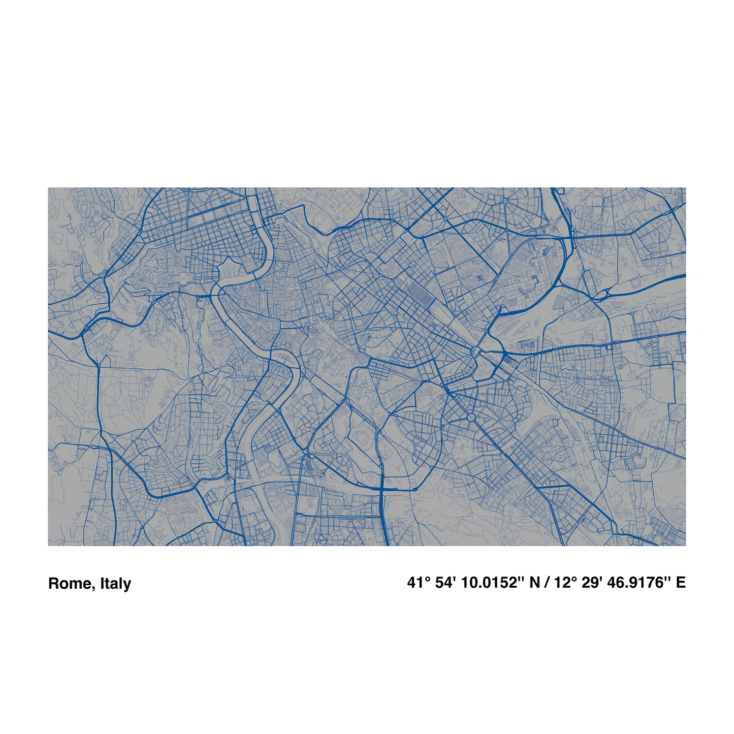 Blue City Line | Premium Map Wallpaper Set (M-003)